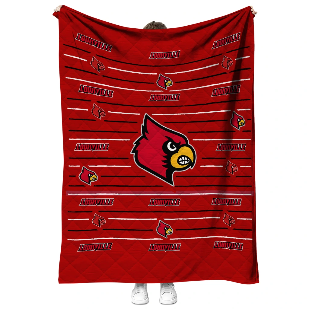 louisville cardinals handdrawn stripes red quilt blanket fashion forward louisville cardinals handdrawn stripes red quilt blanket fashion forward