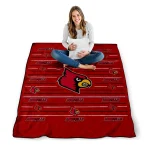 louisville cardinals handdrawn stripes red quilt blanket best selling