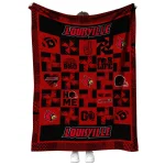 louisville cardinals helmet heart red quilt blanket best selling