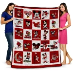 Louisville Cardinals Mickey Mouse Motif Red White Quilt Blanket 1 louisville cardinals mickey mouse motif red white quilt blanket best selling