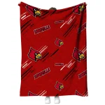 louisville cardinals sketch lines red quilt blanket best selling