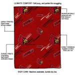louisville cardinals sketch lines red quilt blanket best selling