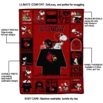louisville cardinals snoopy love red quilt blanket best selling