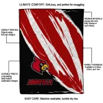 louisville cardinals stroke art red white quilt blanket best selling