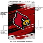 louisville cardinals wild lines red white quilt blanket best selling