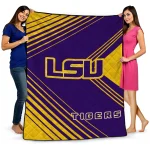 lsu tigers arrow layers purple quilt blanket best selling