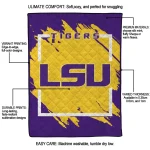 lsu tigers block border purple quilt blanket best selling