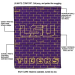 lsu tigers brick grid purple quilt blanket best selling