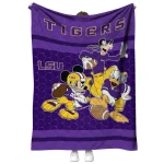 lsu tigers disney football purple quilt blanket best selling