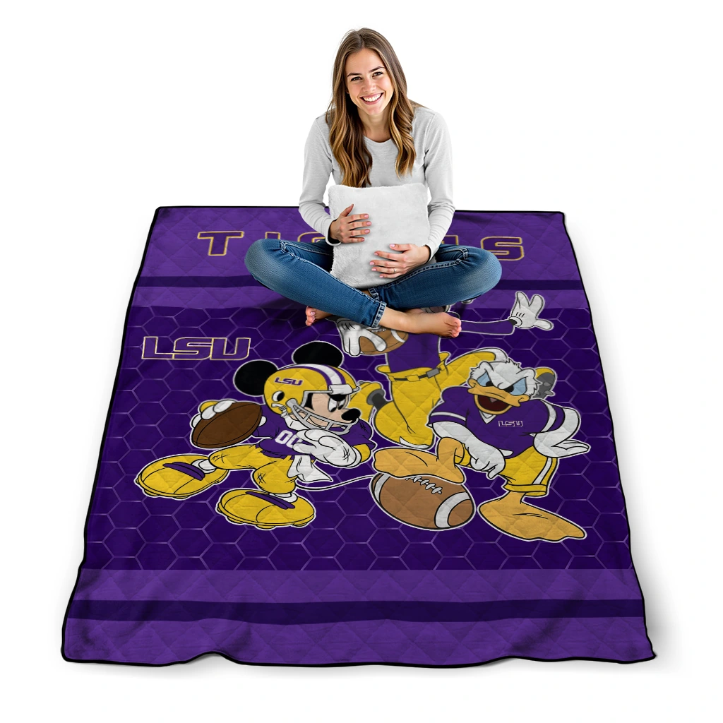 lsu tigers disney football purple quilt blanket high quality lsu tigers disney football purple quilt blanket high quality