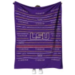 lsu tigers handdrawn stripes purple quilt blanket best selling
