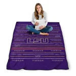 lsu tigers handdrawn stripes purple quilt blanket best selling