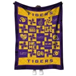 lsu tigers helmet heart purple quilt blanket best selling