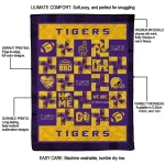 lsu tigers helmet heart purple quilt blanket best selling