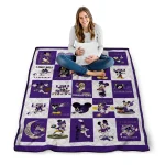 lsu tigers mickey mouse motif purple white quilt blanket best selling