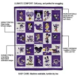 lsu tigers mickey mouse motif purple white quilt blanket best selling