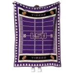 lsu tigers mickey player purple quilt blanket best selling