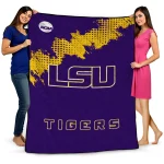 LSU Tigers Paint Trail Purple Quilt Blanket 1 lsu tigers paint trail purple quilt blanket best selling