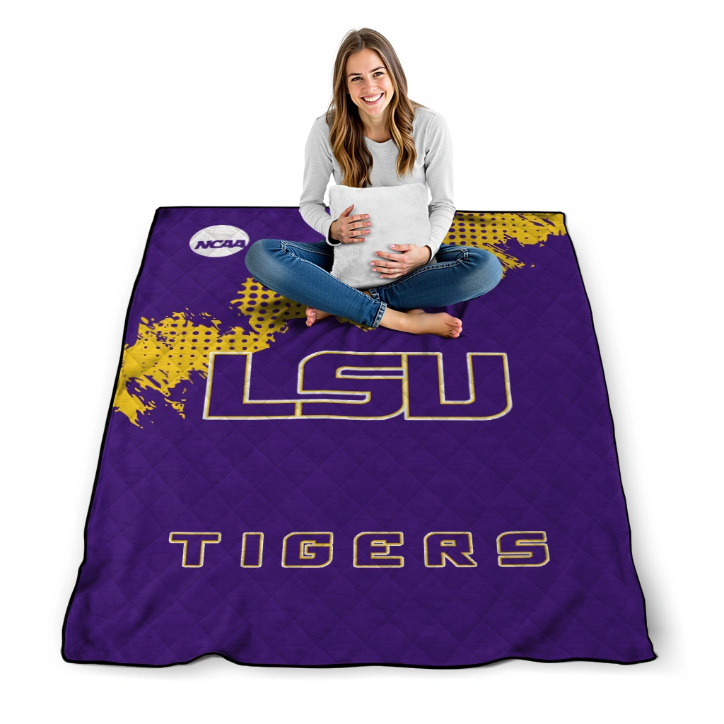 lsu tigers paint trail purple quilt blanket high quality lsu tigers paint trail purple quilt blanket high quality