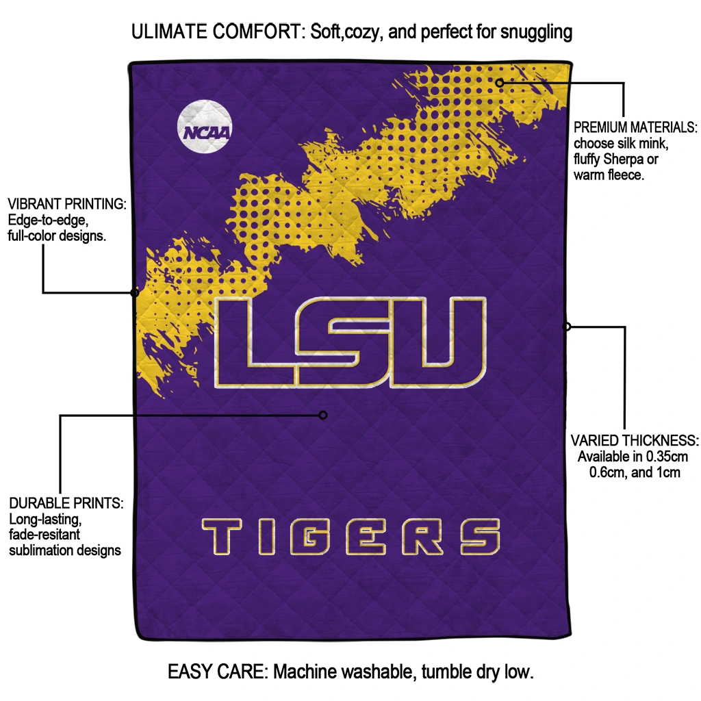 lsu tigers paint trail purple quilt blanket latest model lsu tigers paint trail purple quilt blanket latest model