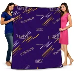 lsu tigers sketch lines purple quilt blanket best selling