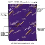 lsu tigers sketch lines purple quilt blanket best selling