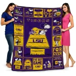 lsu tigers snoopy love purple quilt blanket best selling