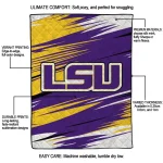 lsu tigers wild lines purple white quilt blanket best selling