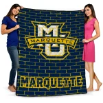 marquette golden eagles brick grid blue quilt blanket best selling