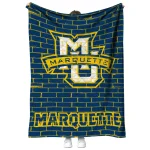 marquette golden eagles brick grid blue quilt blanket best selling
