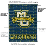 marquette golden eagles brick grid blue quilt blanket best selling