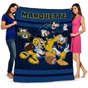 marquette golden eagles disney football blue quilt blanket best selling