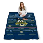 marquette golden eagles handdrawn stripes blue quilt blanket best selling