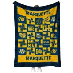 marquette golden eagles helmet heart blue quilt blanket best selling