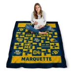 marquette golden eagles helmet heart blue quilt blanket best selling