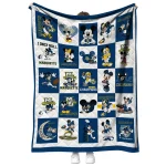 marquette golden eagles mickey mouse motif blue white quilt blanket best selling