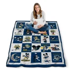 marquette golden eagles mickey mouse motif blue white quilt blanket best selling