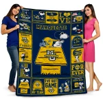 marquette golden eagles snoopy love blue quilt blanket best selling