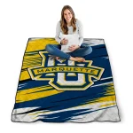 marquette golden eagles wild lines blue white quilt blanket best selling