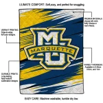 marquette golden eagles wild lines blue white quilt blanket best selling