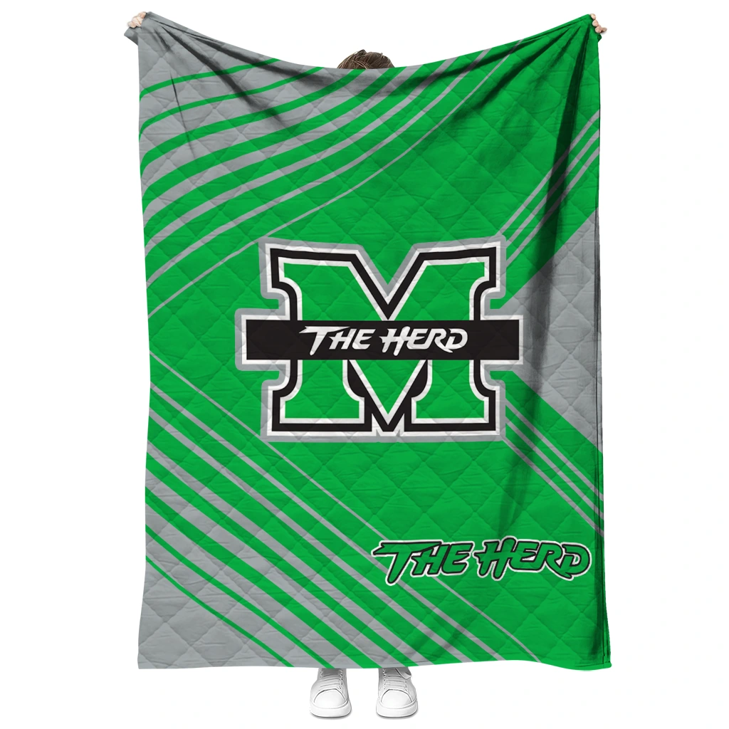 marshall thundering herd arrow layers green quilt blanket fashion forward marshall thundering herd arrow layers green quilt blanket fashion forward