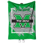 marshall thundering herd block border green quilt blanket best selling