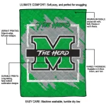 marshall thundering herd block border green quilt blanket best selling
