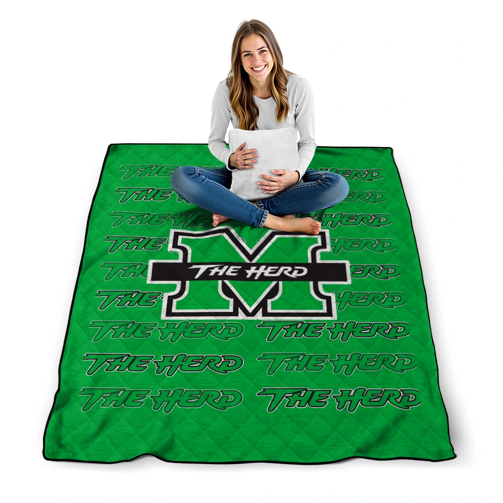 marshall thundering herd bold red green quilt blanket high quality marshall thundering herd bold red green quilt blanket high quality