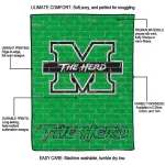 marshall thundering herd brick grid green quilt blanket best selling