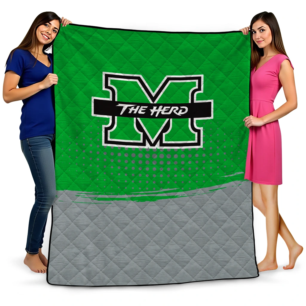 marshall thundering herd dot illusion green quilt blanket best selling marshall thundering herd dot illusion green quilt blanket best selling