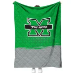 marshall thundering herd dot illusion green quilt blanket best selling