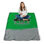 marshall thundering herd dot illusion green quilt blanket best selling