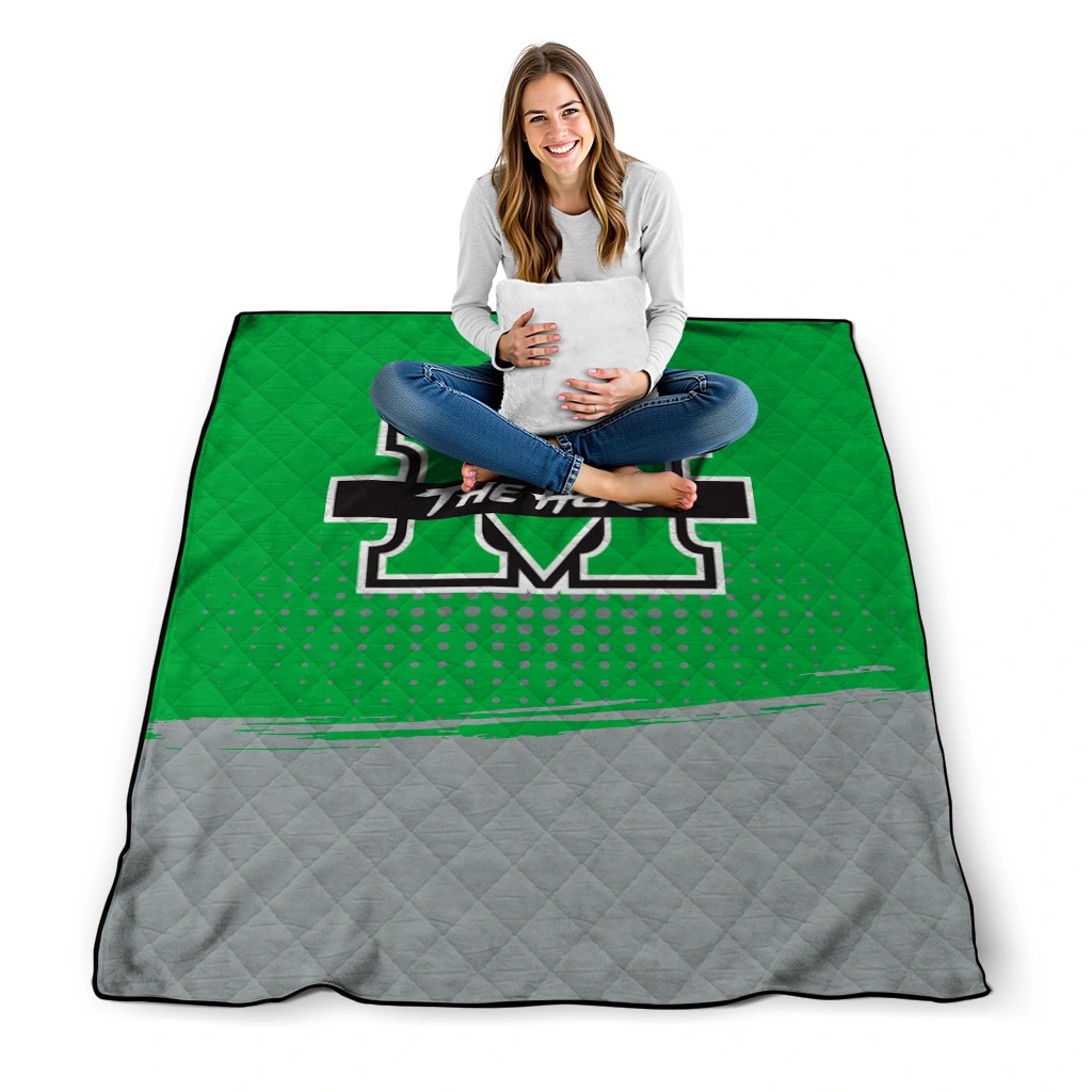 marshall thundering herd dot illusion green quilt blanket high quality marshall thundering herd dot illusion green quilt blanket high quality