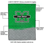 marshall thundering herd dot illusion green quilt blanket best selling